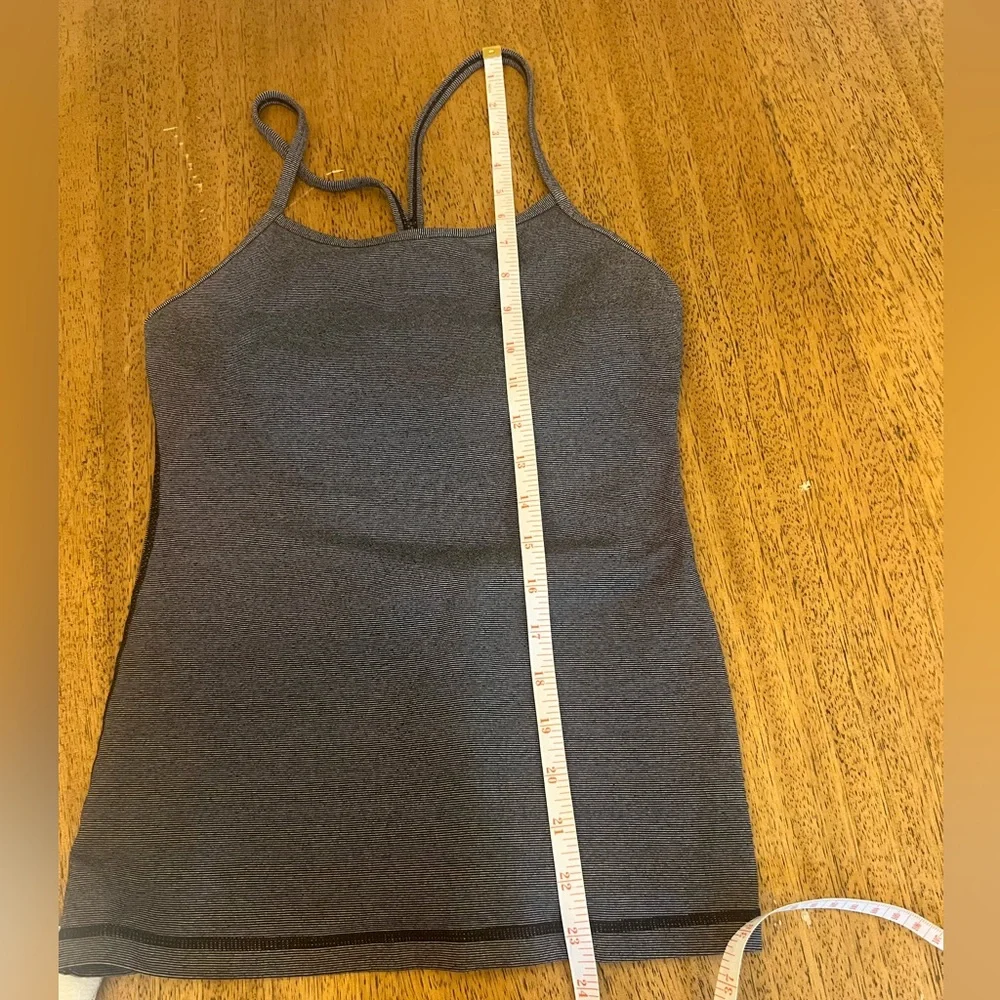 Lululemon Power Y Tank - Black Wee Stripe - Size 4